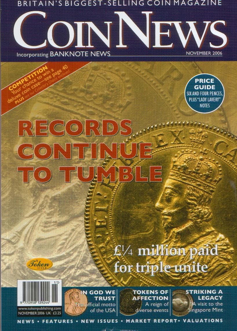 Front cover of 'Coinex leads the way...', Coin News November 2006, Volume 43, Number 11 by Token Publishing